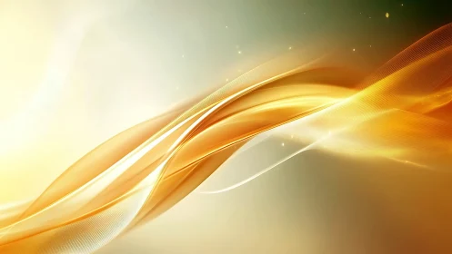 Curved golden light ribbons form layered translucent wave gradients