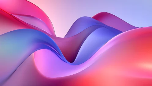 Iridescent gradient waves flow across a serene digital horizon