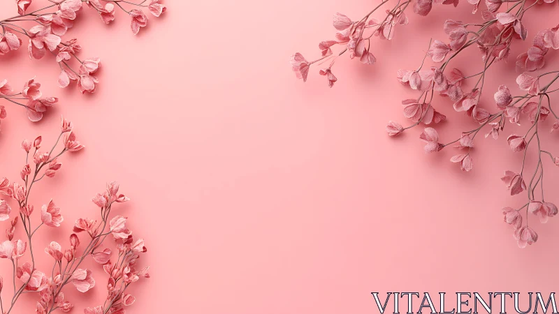 Monochromatic Pink Botanical Arrangement with Depth Layering.