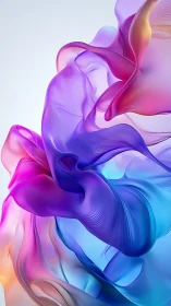 Multispectral fluid topology in translucent gradient ribbons.