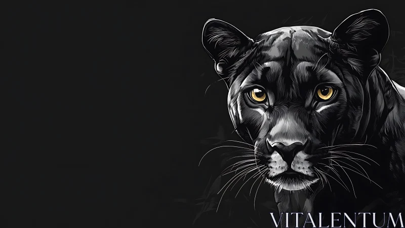 Luminous Eyes of Power: A Panther's Intense Gaze.