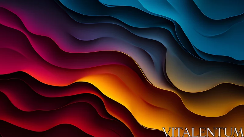 Layered multicolor wave-like abstract gradient forms.