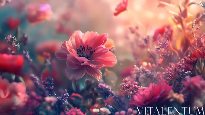 Dreamy Garden Blooms in Pink and Coral Tones.