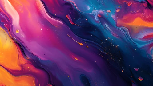 Neon tide rivers of cosmic paint swirling through twilight.