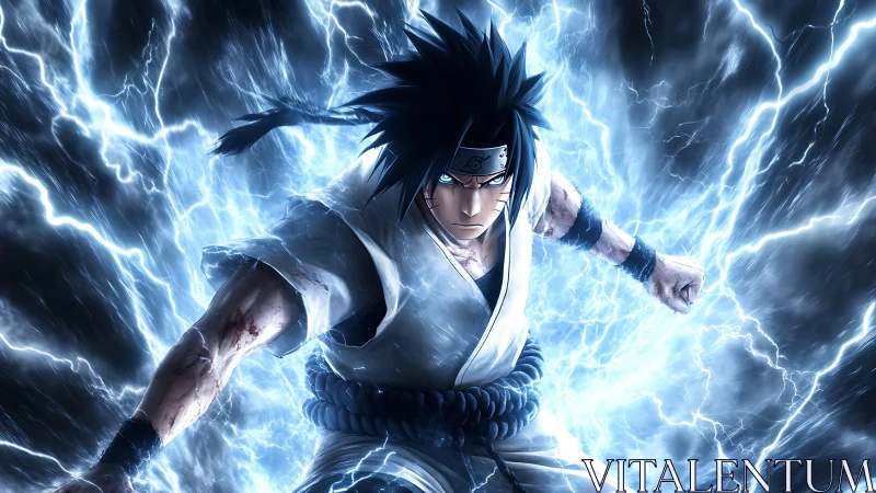 Stormborn warrior channels crackling blue battle lightning.