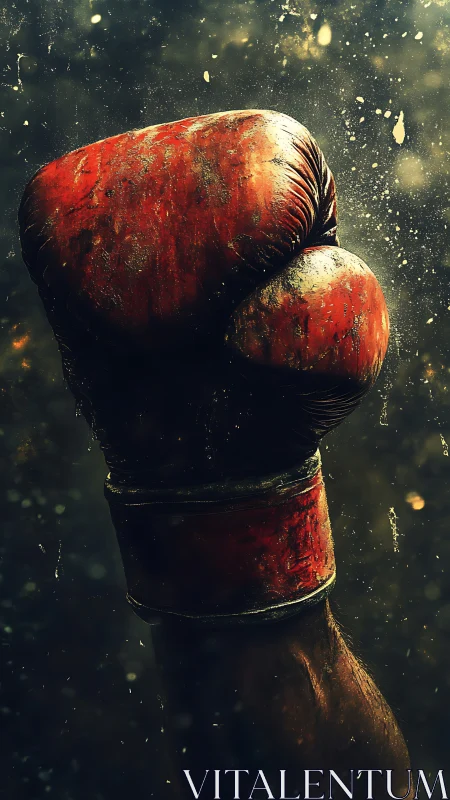 Worn Red Boxing Gloves Tell Stories of Determination.