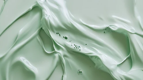 Pale green viscous liquid surface with smooth flowing folds.