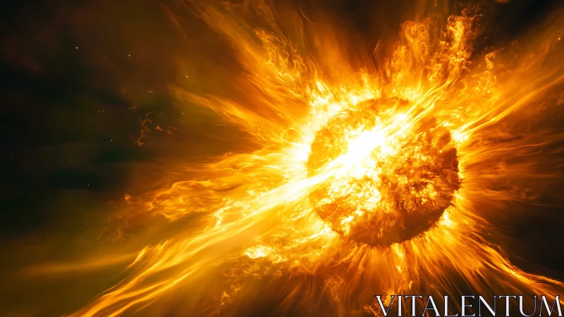 Stellar plasma sphere emitting radiant coronal mass ejection