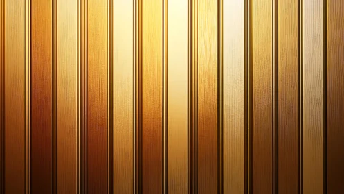 Vertical metallic panel array with graded golden illumination.