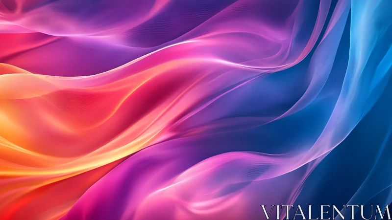 Colorful translucent wave layers flow across digital canvas