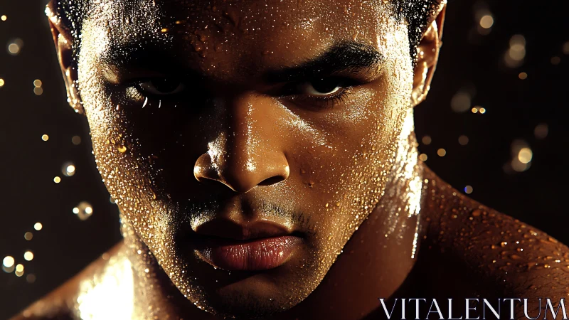 Golden Reverie: Portrait Draped in Luminous Stardust.