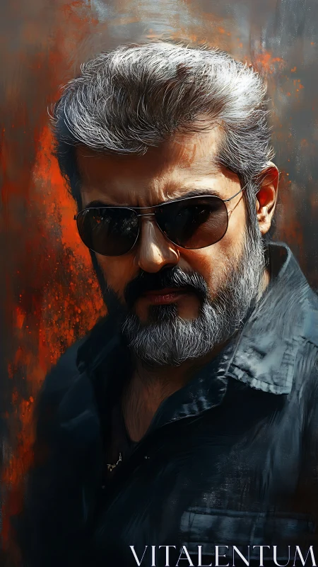 Storm-lit portrait of a steely silver-haired stranger.