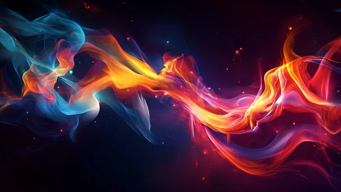 Chromatic energy streams with luminous fluid motion.