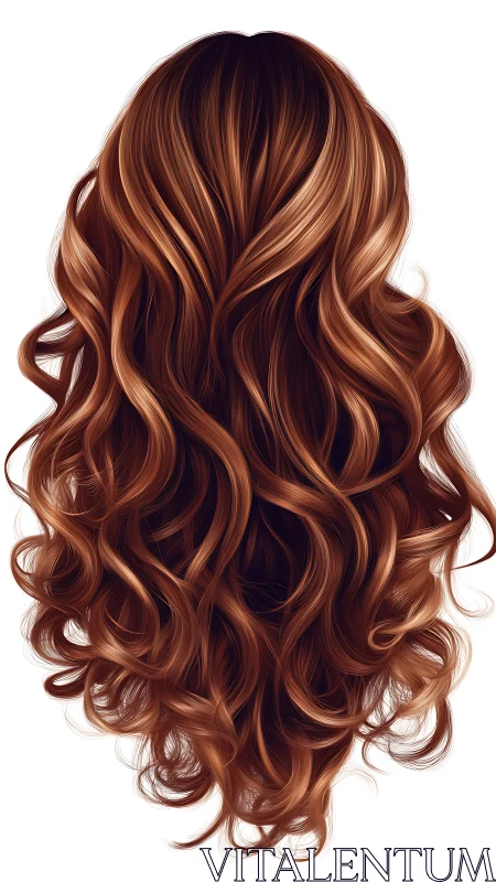 Soft copper curls in a flowing, luminous hair portrait.