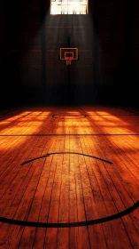 Sunlit half court waits in a cathedral of quiet hardwood.