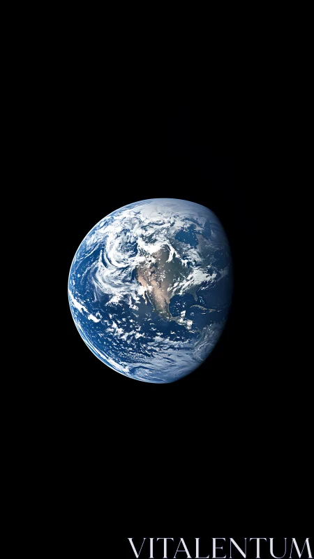Earth from deep space with North America in view.