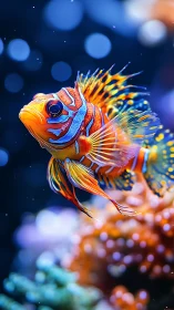 Colorful reef fish in detailed underwater close-up view.