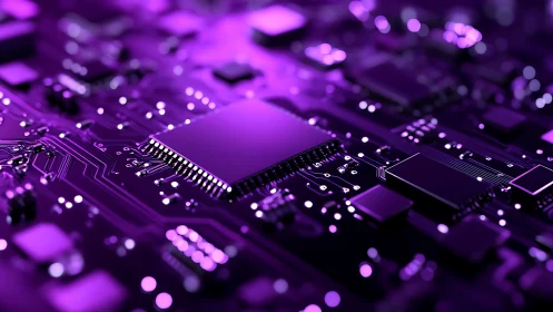 Neon circuitry dreamscape glows across a futuristic mainboard.