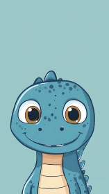Cartoon dinosaur portrait with flat colors and clean vector outlines
