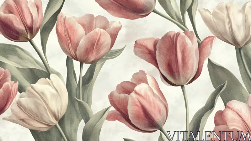 Tulip Reverie: Where Petals Dance in Whispered Gradients.