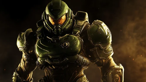 Armored star-knight strides through ember-soaked void