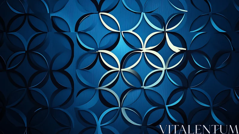 Midnight petal lattice in layered blue dimensional light.