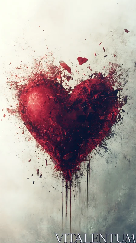 Shattered Scarlet Heart Bleeds Into Silence