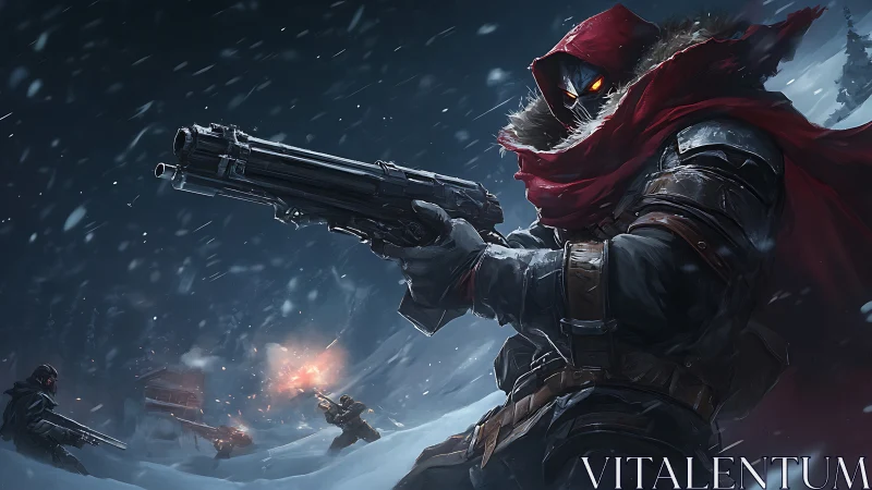 Crimson Gunslinger Defies Frozen Chaos in Epic Showdown