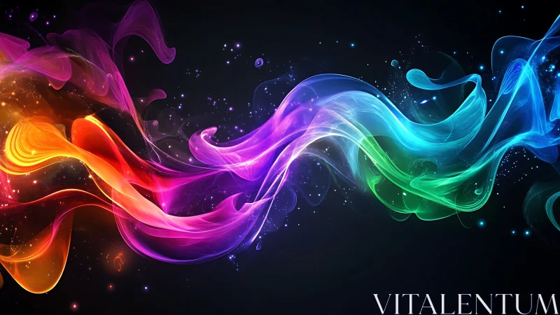 Color storms twist through starlit voids like neon comets