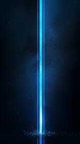 Luminous blue energy pillar with particulate digital dispersion.