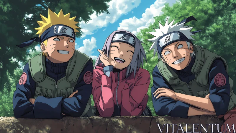 Triptych character portrait in stylized shinobi field gear.