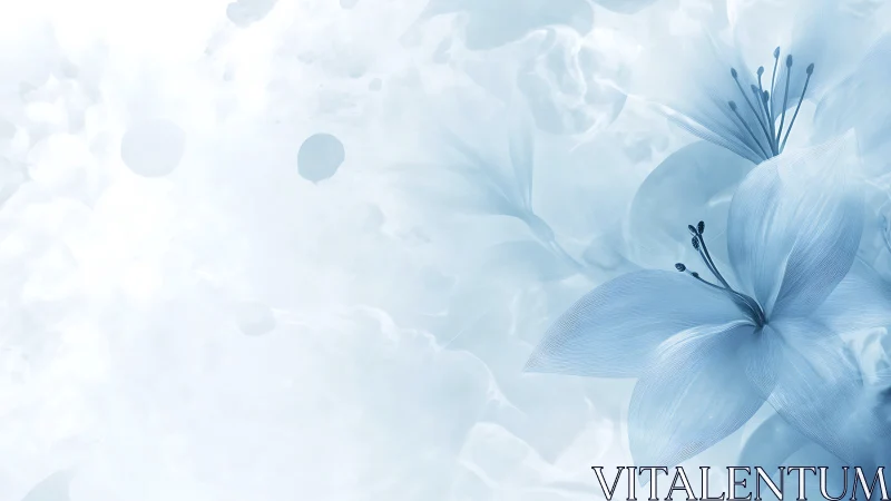 Serene Blue Blossoms in Soft Light.