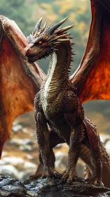 Stoic valley dragon basking in warm golden daylight.