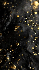 Midnight canvas ignites with drifting golden embers of light.