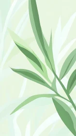 Vertical vector illustration shows stylized green plant stems