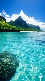 Tropical Paradise: Where Mountains Meet Crystal Waters.