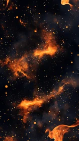 Cosmic Fire: Celestial Energy Bursts Against Deep Space