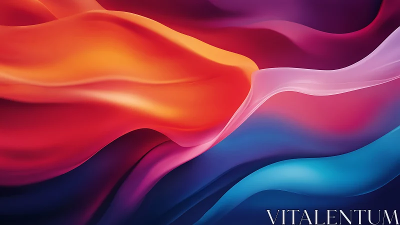 Multicolor fluid gradients with layered wave-like ribbons dynamics