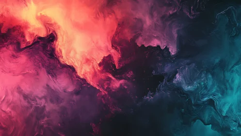 Abstract digital composition shows multicolor fluid diffusion