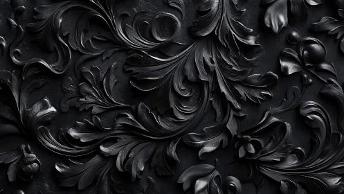 Midnight baroque leaves curl like whispers across shadow