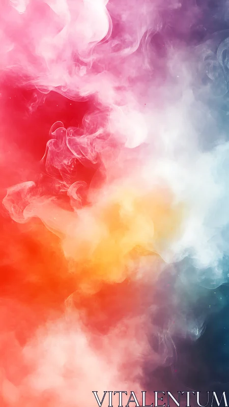 Vibrant swirling color clouds evoke dreamy abstract energy