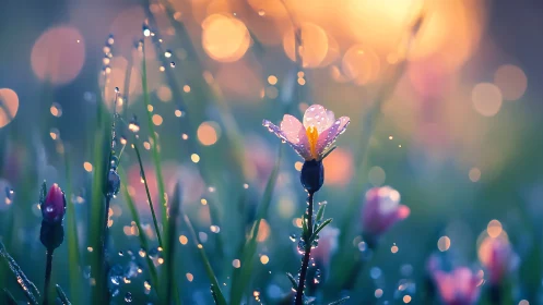 Morning Magic: Dewdrops Dance With Light.