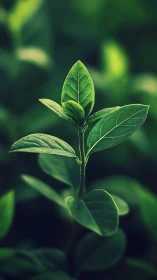 Young emerald sprout quietly rehearses its forest destiny