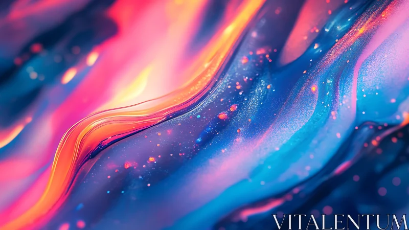 Flowing neon waves glow gently across a dreamy night sky