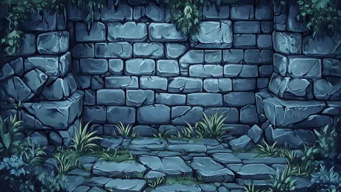 Quiet stone courtyard whispers of forgotten forest stories