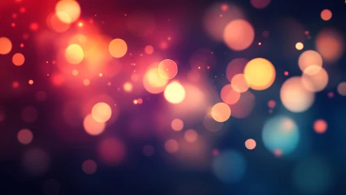 Vibrant bokeh lights in abstract style with warm color palette.