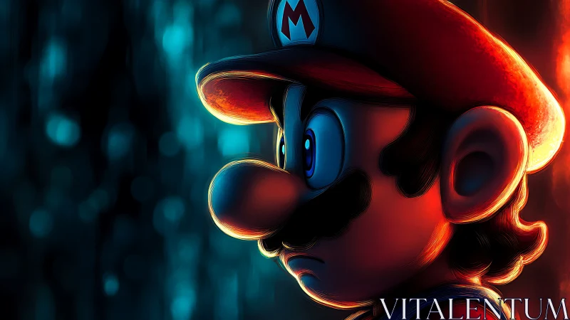 Moody side portrait captures a heroic character in neon light