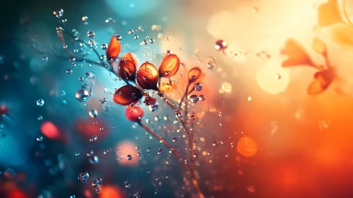 Dewdrops Dancing Where Warmth Meets Cool Stillness