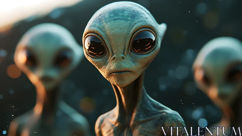 Curious alien envoy studies distant starlight in silence