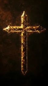 Molten cruciform blade burns through the midnight hush